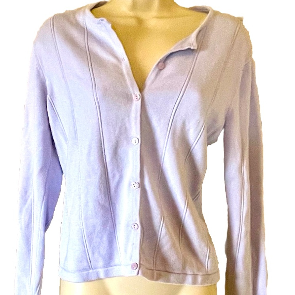Vintage Lavender ribbed cardigan Talbots small